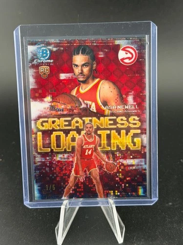 2025-26 Bowman Chrome Asa Newell /5 Red Refractor Greatness Loading Rookie NB1