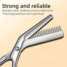 Stainless Steel Eyebrow Scissors with Comb - Precision Brows Grooming Tool