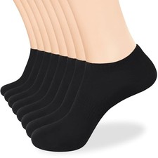 8-12 Pairs Ankle Socks Women's Men Thin Low Cut No Show 7-9 8 Pairs Black