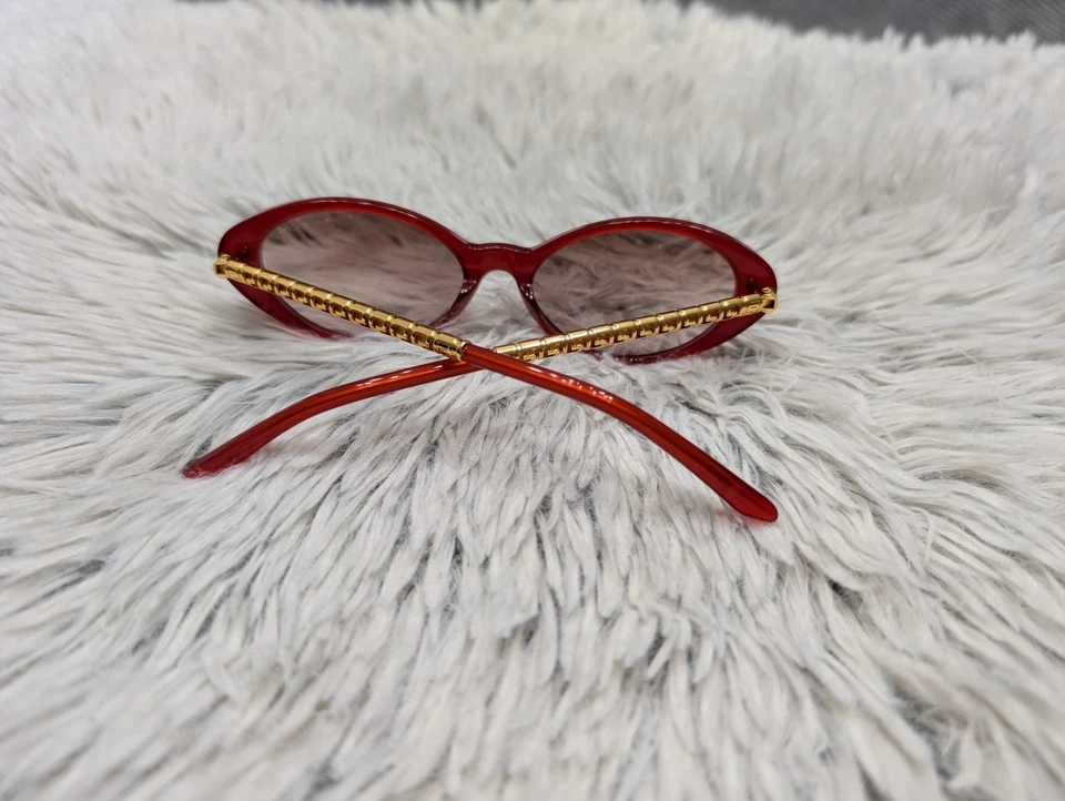 Versace Sunglasses Women New Red Sunglasses Gold Accents - Image 3 of 4