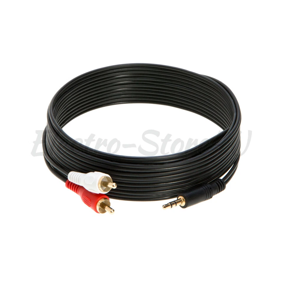 3.5mm Male to 2 RCA Y Cable 6ft 10ft 12ft 15ft 25ft Aux Audio Android 3.5mm-2RCA - Image 4 of 4