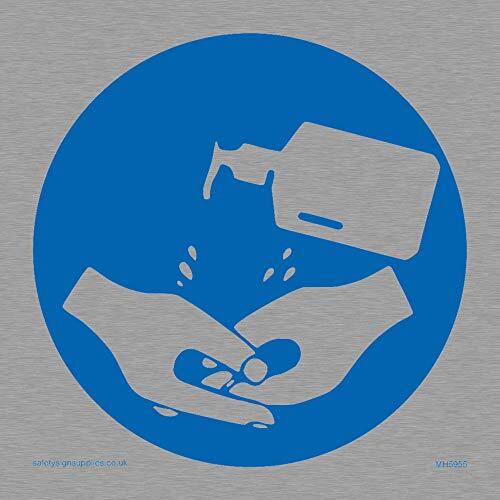 Segno igienizzante per le mani, in acciaio inox, 1 mm