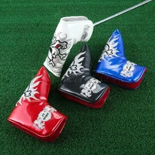 Fashion Skull Pattern Blade Style Golf Putters Head Cover Headcover Magnetic