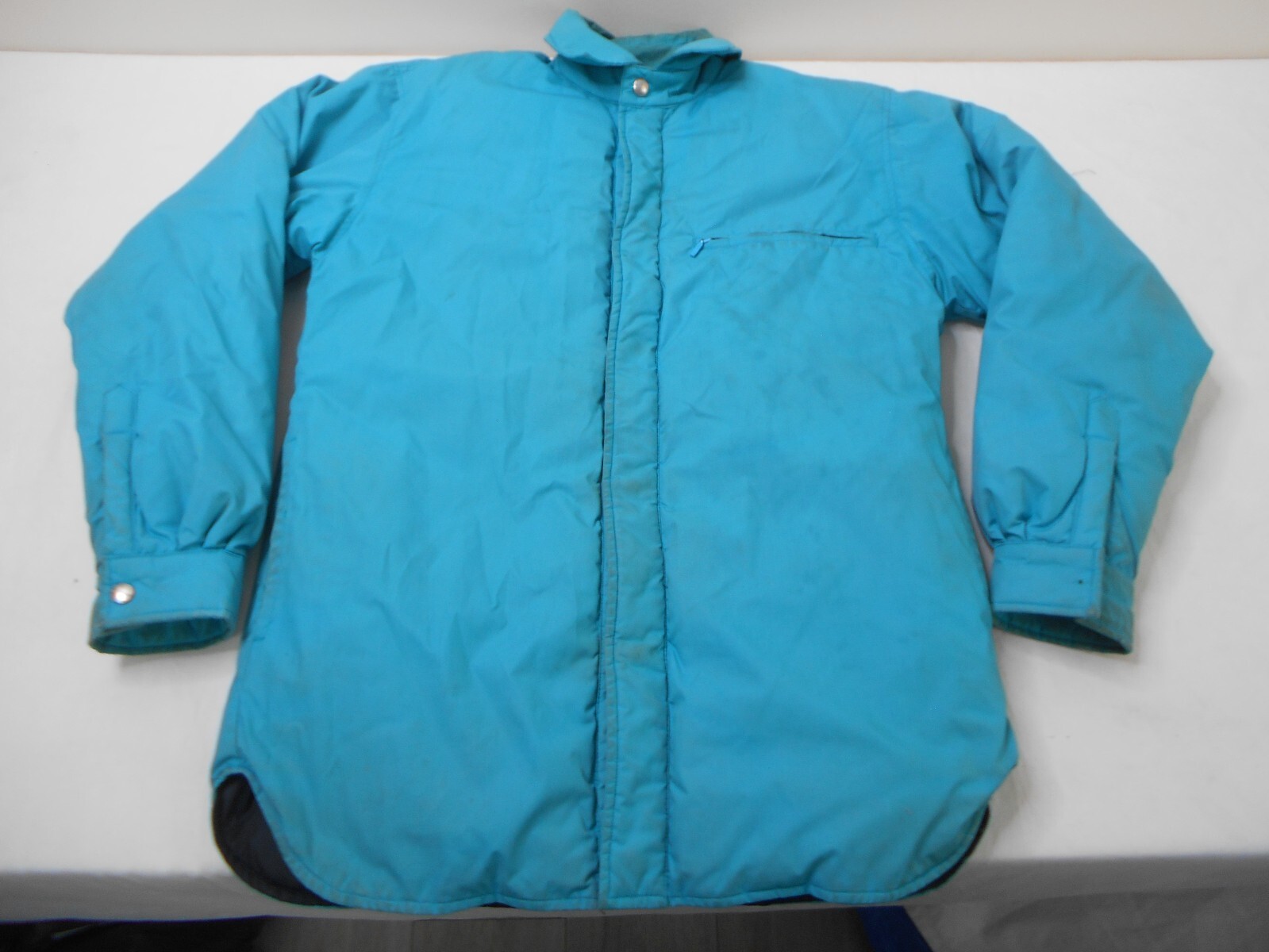 Vintage 80s LL Bean Teal Down Ski Coat Mens Small Jim Whittaker Quilted