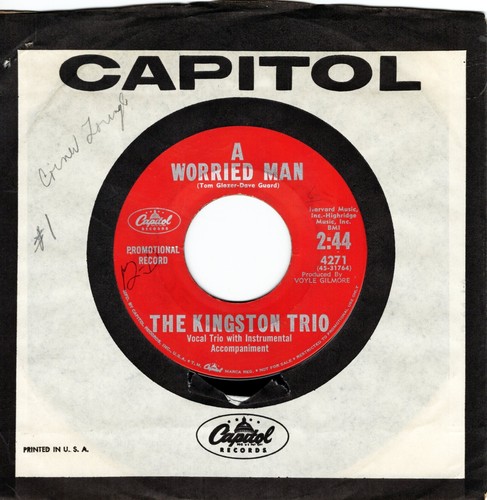 Kingston Trio – A Worried Man / San Miguel 7" Promotional 45 - Imagen 21 de 24