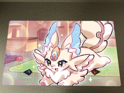 WVICM Duel Playmat Cute Purrely TCG CCG Trading Card Game Mat Table Play Pad