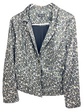 City Chic Green Abstract Leopard Print Blazer Jacket Size Xs Cheetah Long Sleeve