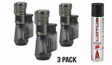 Vertigo by Lotus Cyclone Triple Torch Cigar Lighter Charcoal 3 Pack  Butane