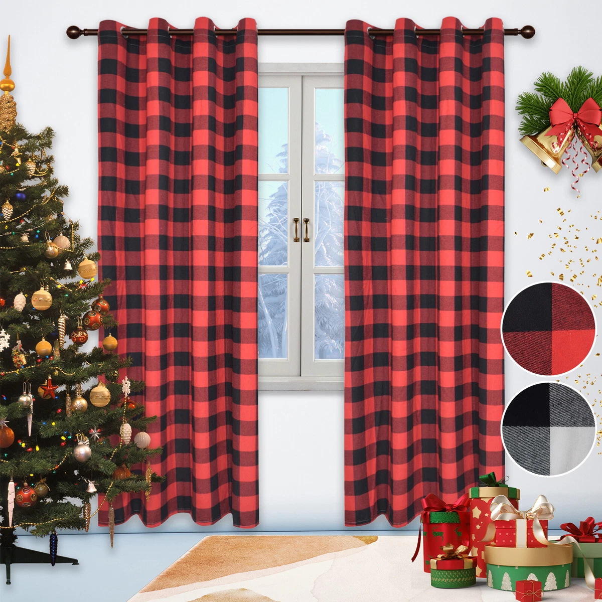 Buffalo check curtains deals