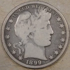 1899 Barber Half Dollar 50c VG As Pictured