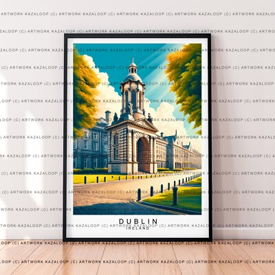 Dublin ungerahmte Illustration Irland Reise Poster Wandbild