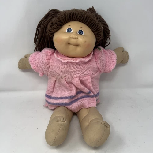 Cabbage Patch Kids Girl 1985 HM #3 Brown Hair Blues Eyes Dimple