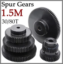 Spur Gears 1.5 Mod Transmission Gear With Step 45#Steel Pinion Motor Gear 30/80T