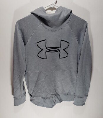 Mens Under Armour Gray Cold Gear Loose Long Sleeve Pullover Hoodie Sweater Sz S