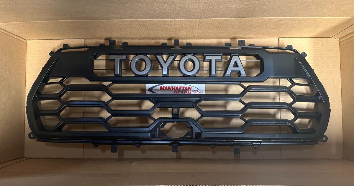 2023-2026 SEQUOIA TRD PRO GRILLE MATTE BLACK GRAY LETTERS GENUINE
