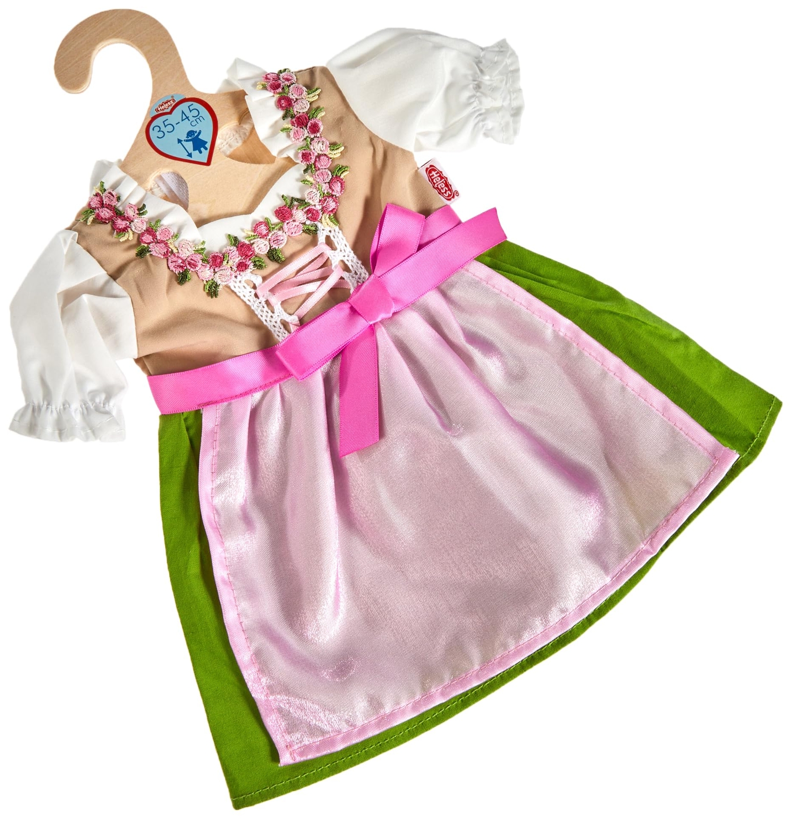 Heless 2113 Dirndl voor poppen, Heidi, maat 35-45 cm