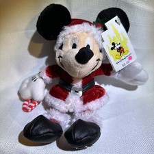 Walt Disney Theme Park Edt. Vtg 2001 Santa Mickey Mouse Christmas Bean Bag 9in