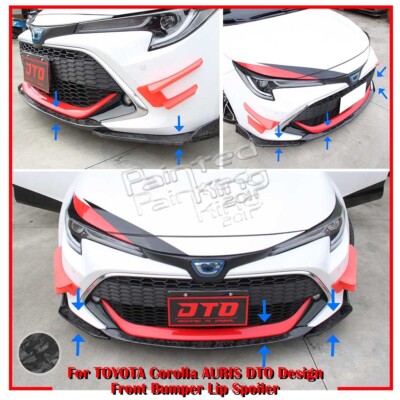Fit For TOYOTA Corolla AURIS 5D DTO Design Front Bumper Lip Spoiler Forge Carbon