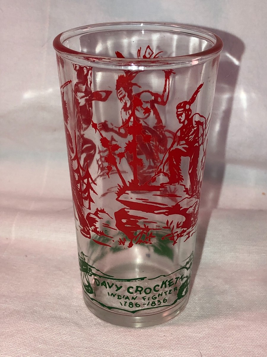 Vintage Hazel Atlas Davy Crockett Juice Glass 1786-1836 Indian