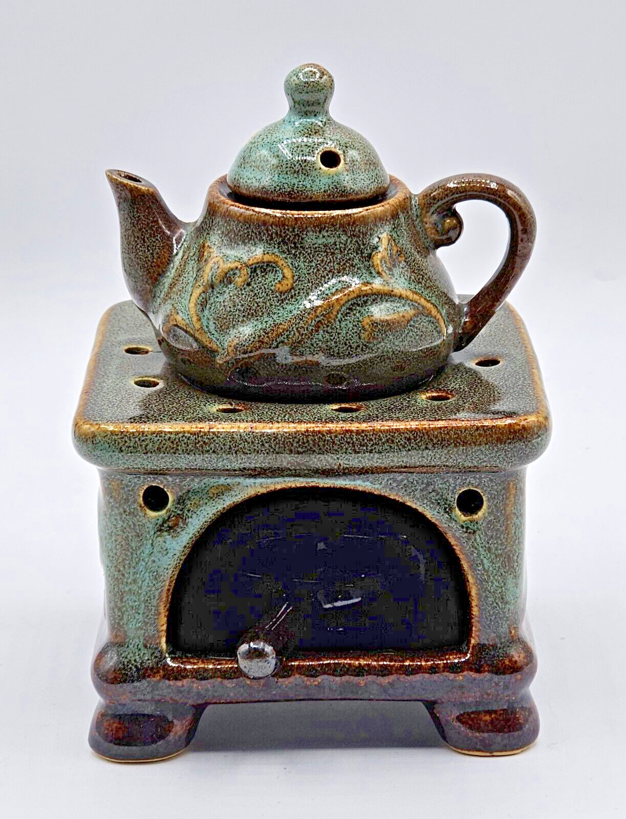 Miniature Teapot Oil Warmer Wax Burner with Fragrant Diffuser-image