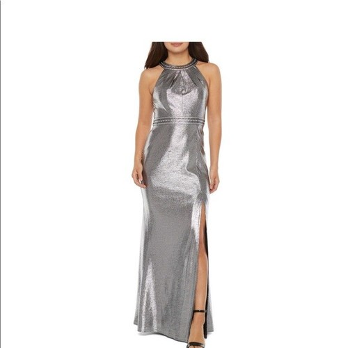 Jackie Jon Sleeveless Metallic Formal 
