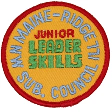 MINT Vintage Junior Leader Skills Maine-Ridge Northwest Suburban Council Patch
