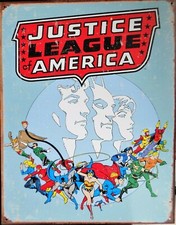JUSTICE LEAGUE of AMERICA DC Comics Metallplatte Reproduktion 40 x 30 cm