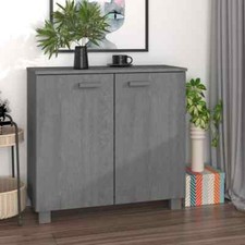 NNEVL Sideboard Dark Grey 85x35x80 cm Solid Wood Pine