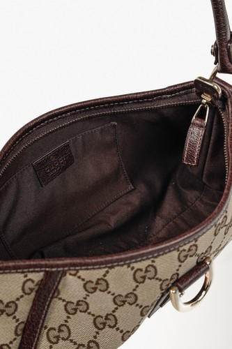 Gucci Brown Monogram D Ring Abbey Pochette Shoulder Bag - Picture 11 of 13