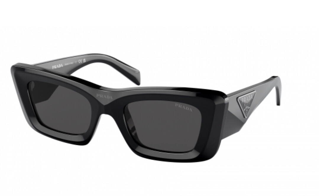 PRADA PR 13ZS Sunglasses Black Silver Replacement Temple Logo Icon