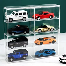 Clear Model Car Display Case 1:32 Scale Stackable Dustproof Box w/ Hinged Door