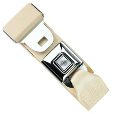 RetroBelt Ivory Push Button Lap Belt 60" No Hardware Classic Seatbelt Safety