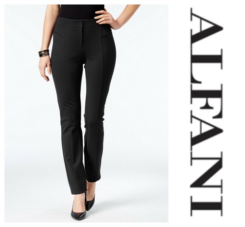 ALFANI CHIC BLACK FAUX LEATHER TRIM 