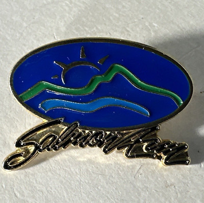 Salmon Arm Shuswap Lake Sun Mountains Heart BC Canada Enamel City Hat Lapel Pin