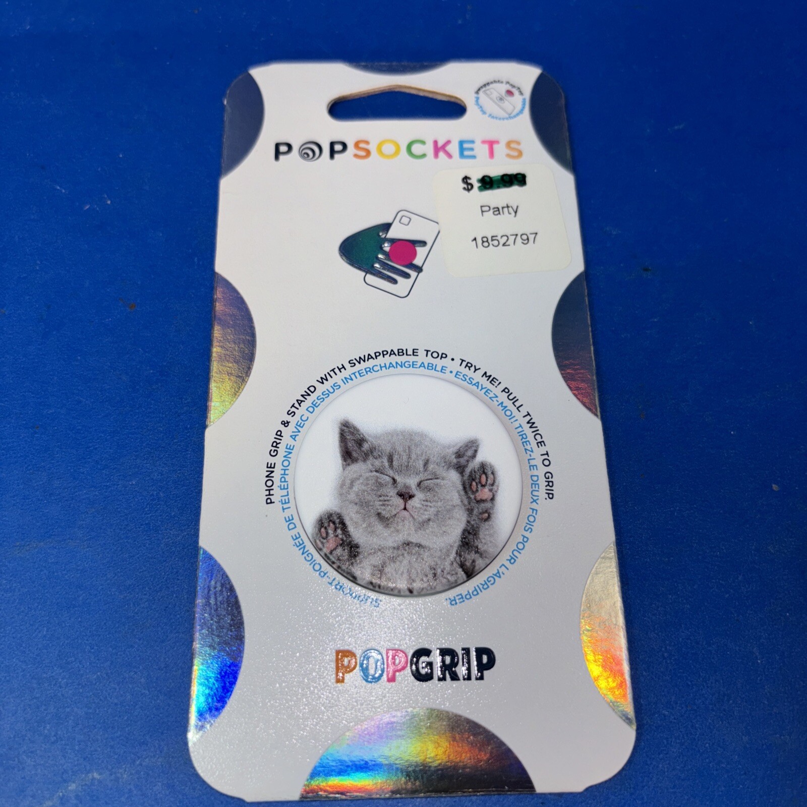 PopSocket Cat Design Collapsible Grip Stand Universal Phones and Tablet Holder-image