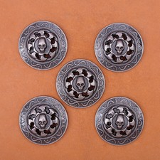 10PCS 3CM ANTIQUE SILVER HOT WHEELS SKULL RIVETBACK CONCHOS FOR LEATHER WALLET