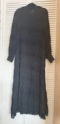 Zara Maxi Dress Medium Black Long Sleeve High Neck - Image 1 of 4