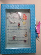 Disney Store Disney Princess Ariel Storybook Charm Bracelet W/4 Charms -Rare NIB