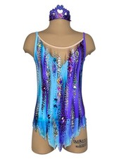 Rhythmic gymnastics acrobatics leotard Purple Turquoise girls competitive dance