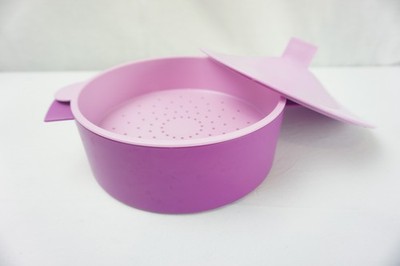 Tupperware 3 Piece Micro-Steamer Microwave Steamer Rice Veggie Cooker 3221A Purp