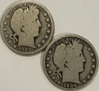 1902-O & 1906-O Barber Silver Half Dollars 90% Silver 2 Coin Lot