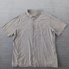 Kuhl Getaway Shirt Mens Large Green Hemp Stretch Button up Short Sleeve Pocket
