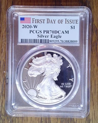 2020-W Proof American Silver Eagle PCGS PR70DCAM First Day (000)
