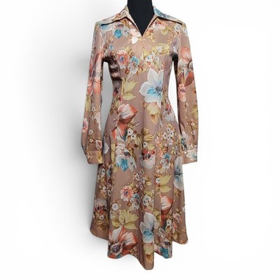 70s Style Midi Dress Women's 6 Handmade Floral Disco Hippie Retro Boho Cottage
