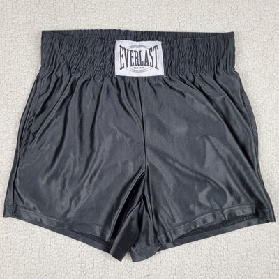 Everlast Boxing Shorts Mens Small Black Satin Athletic Training Fight Trunks
