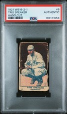 1921 W516-2-1 HAND CUT #6 TRIS SPEAKER PSA AUTHENTIC
