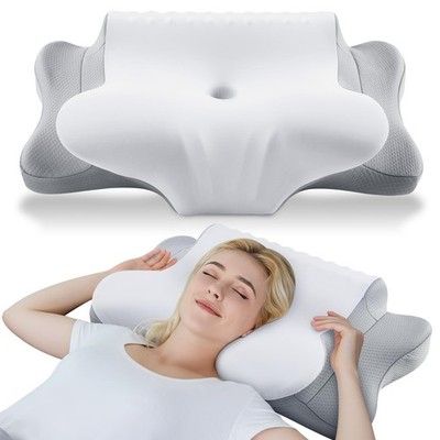 Cervical Pillow for Neck Pain Relief - Cooling Ergonomic Dual