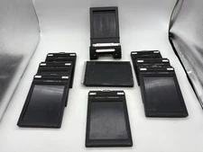 (7) 4x5" Graphic Riteway Plastic Film Holders W/ Polaroid Land Film & Film Pack￼