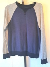 Boys Gap Kids Raglan Long Slv Sweater Stretch In Blue Gray Color Block XXL 14/16