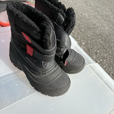 Black Rain Snow Boots Size 13 Waterproof Insulated Shoe Red